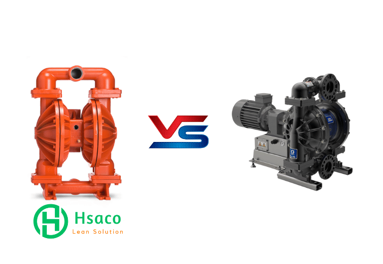 So sánh bơm màng điện và bơm màng khí nén